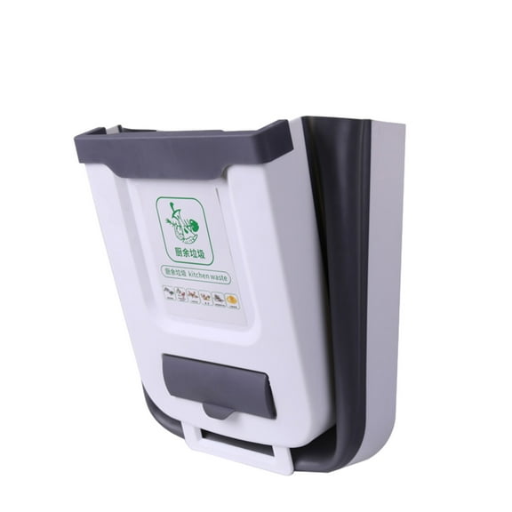 XMMSWDLA Hanging Kitchen Trash Can, Foldable Waste Bin for Kitchen, Collapsible Hang Small Plastic Garbage Can for Cabinet/Car/Bedroom/Bathroom