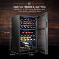 thumbnail image 2 of Ivation 33 Bottle Dual Zone Wine Cooler Refrigerator W/Large Freestanding Wine Cellar Glass Door Black, 2 of 6