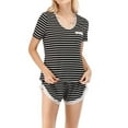 thumbnail image 4 of yievot Lounge Sets for Women Two Piece Short Sleeved Tee and Shorts Pajama Loungewear, 4 of 8