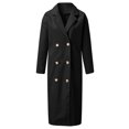 thumbnail image 1 of Abrigo de invierno para mujer con doble botonadura de mezcla de lana Peacoat, 1 of 3