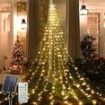 thumbnail image 1 of Magotan 12.5 Pies 350 Luces Navideñas de Cascada LED Decoración Al Aire Libre Centelleantes Luces Solares de Cadena de Árboles de Navidad con Decoración Superior de Jardín Navideño Star, Blanco Cálido, 1 of 10
