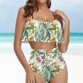 thumbnail image 2 of ibuvkizy Tankinis Swimsuits for Women Clearance Loose Modest Two Piece Bathing Suits Ladies Fashion Multicolor Retro Print Swimming Trunks Sling Women Split Swimsuit Bikini Sets for Women's Plus Size, 2 of 5