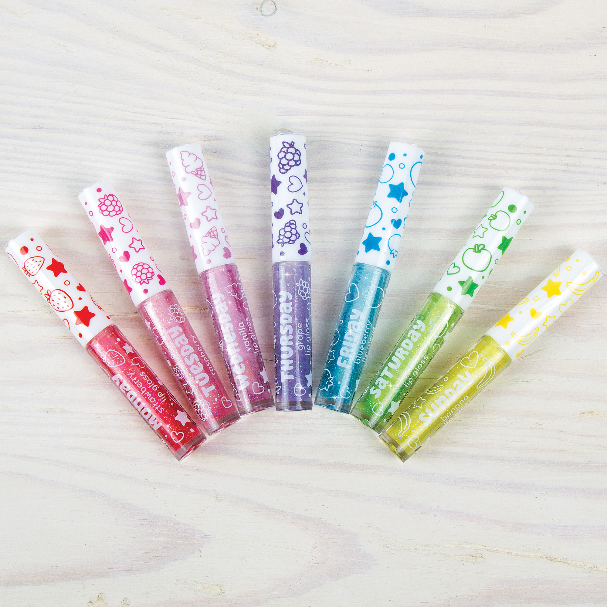 Three Cheers for Girls 7 Days Fruit Flavored Glitter Lip Gloss Set photo 8