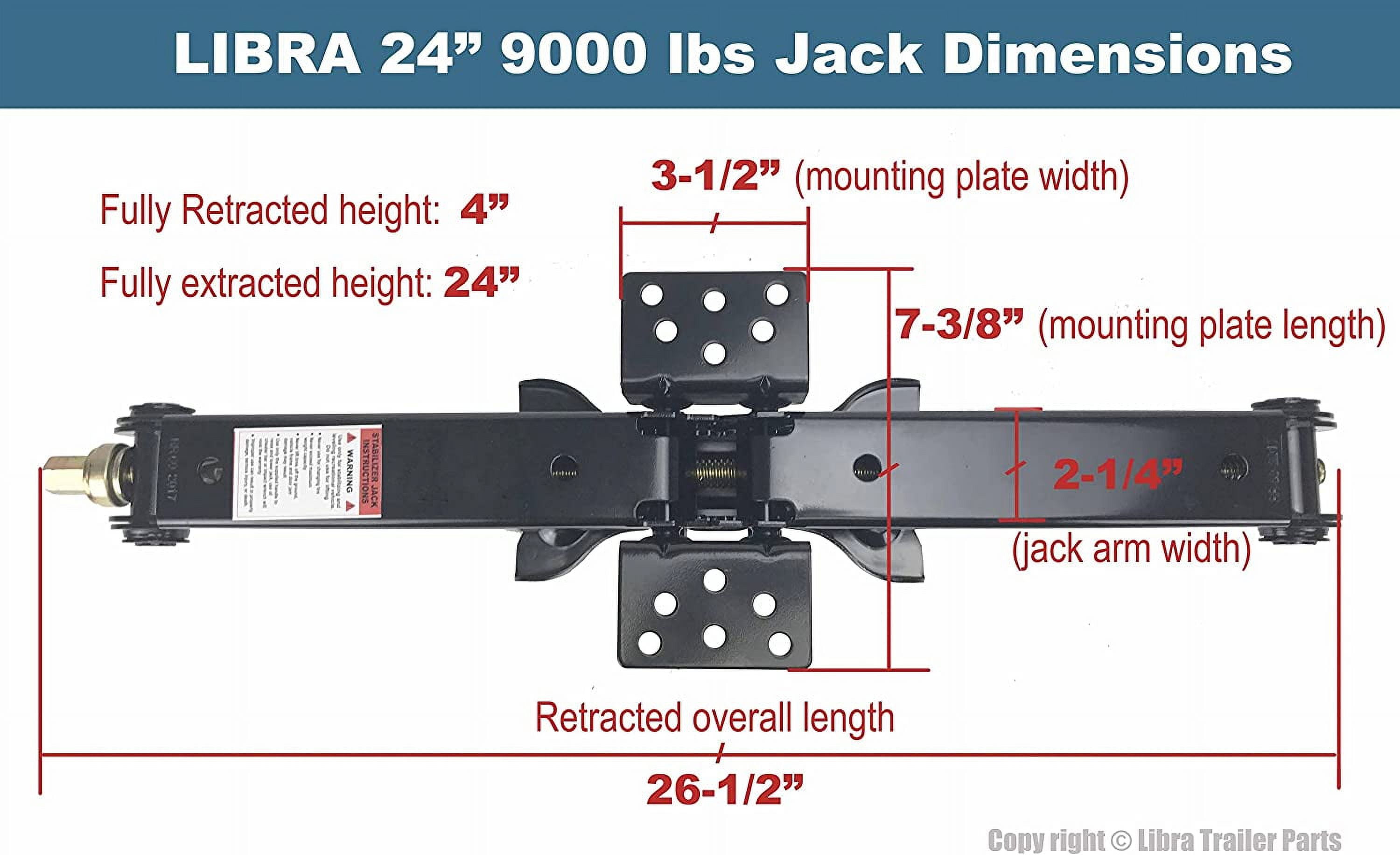 LIBRA True HD 9000 lb Heavy Duty 24" RV Trailer Stabilizer Leveling Scissor Jack 26093