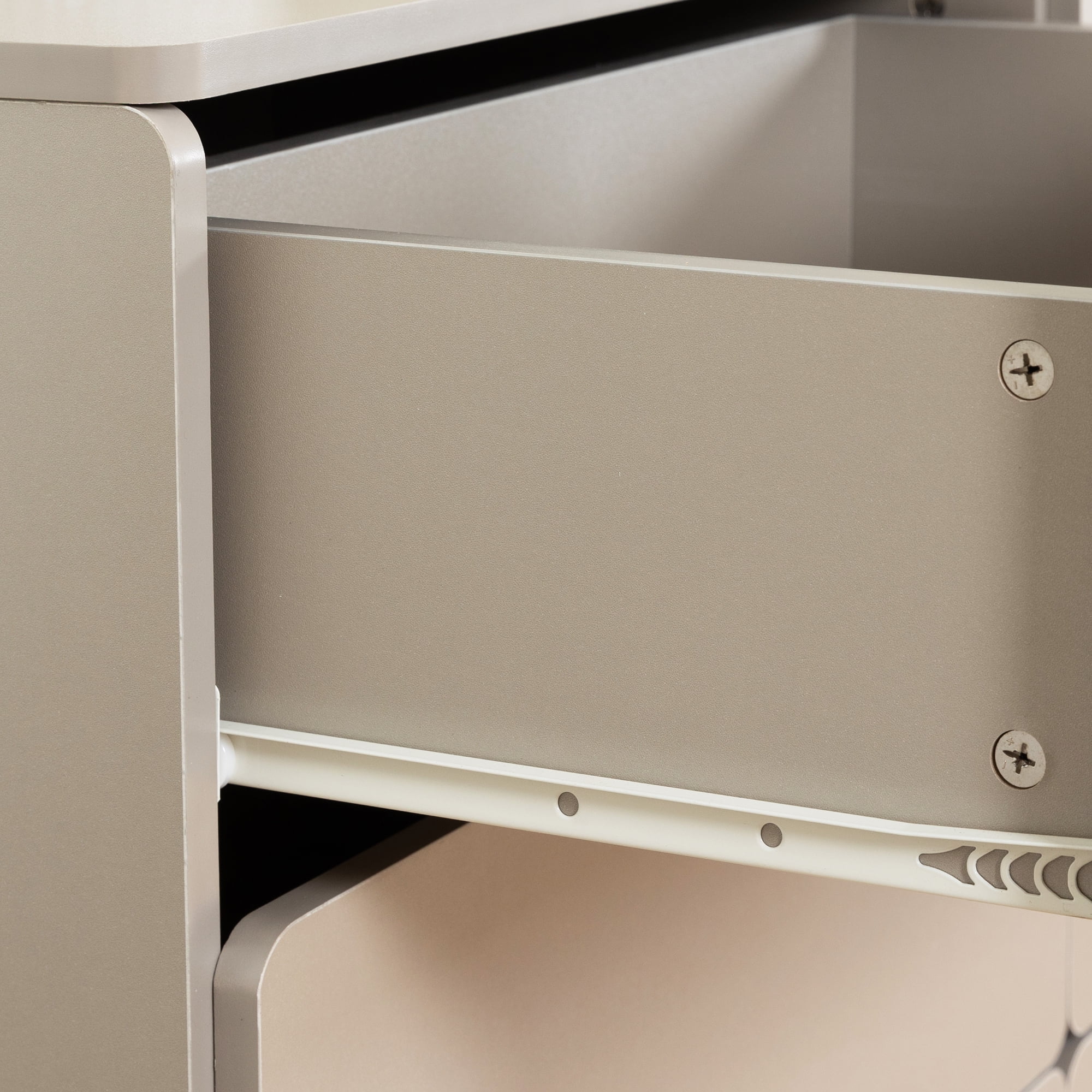 Demi Bonn 6 Drawer Double Dresser, Modern 6 Chest of Drawers with Deep Drawers, Wide Storage Organizer Cabinet for Living Room, Light Gray