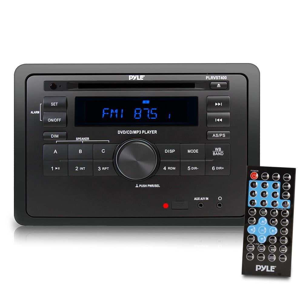 PYLE PLRVST400 RV Wall Mount Audio/Video Receiver AV Stereo Headunit with Wireless Bluetooth