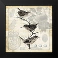 thumbnail image 2 of Tre Sorelle Studios 20x20 Black Modern Framed Museum Art Print Titled - Botanical Birds Black Cream I, 2 of 5