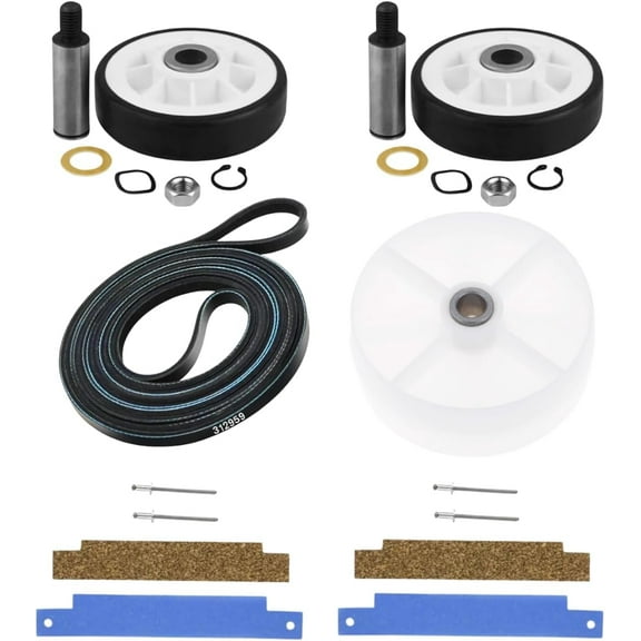 Scaroo Dryer Repair Kit (WPY312959, (306508 x2), (303373K x2)  WP6-3037050) 100" Belt