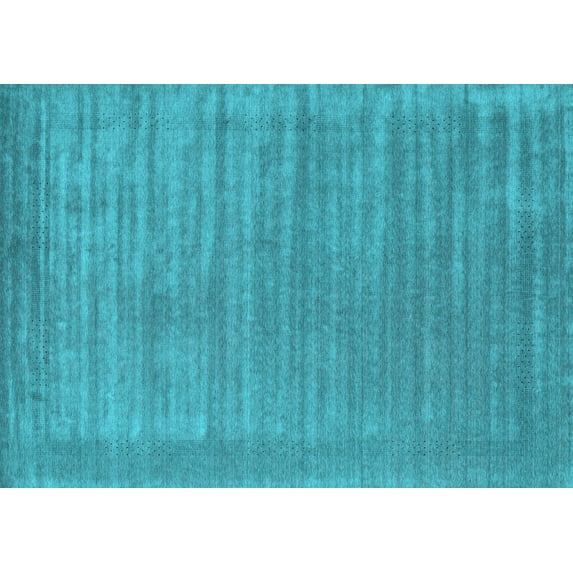 Ahgly Company Indoor Rectangle Abstract Light Blue Contemporary Area Rugs, 4' x 6'