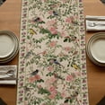 thumbnail image 5 of Table Runners 120 Inches Long Dress Scarves, Beige Spring Floral Farmhouse Coffee/Dining/Kitchen Table Runner for Living Room, Elegant Pastoral Flowers Birds Watercolor 13x120 Inch, 5 of 9