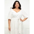 thumbnail image 3 of ELOQUII Elements Women's Plus Size Belted Eyelet Dress, 3 of 4