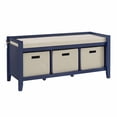 thumbnail image 1 of Linon Banc de Rangement en Bois pour Entrée en Bleu, 1 of 13
