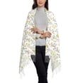 thumbnail image 3 of Cauagu Floral Print Women Wrap Shawl tassels Scarves Retro Scarf 77.6"X28.3", 3 of 8