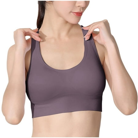 Mnyycxen Strappy Sports Bra for Women Padded Push Up Sports Bra Athletic Running Sports Bra Workout Bra Yoga Bra