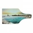 thumbnail image 1 of Yellowstone Cutting Board, Hot Springs in Yellowstone National Park Sunshine Clouds Earth Nature, Decorative Tempered Glass Cutting and Serving Board, Wine Bottle Shape, Turquoise, by Ambesonne, 1 of 1