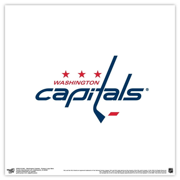 Gallery Pops NHL Washington Capitals - Primary Logo Mark Wall Art, Unframed Version, 12" x 12"
