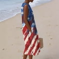 thumbnail image 4 of Fewfanhot Women's 4th of July 250th Anniversary American Flag Print Midi Dress, Crew Neck Sleeveless Patriotic Loose Fit Sundress with Pockets, Casual Summer Tank Dress, 4 of 9