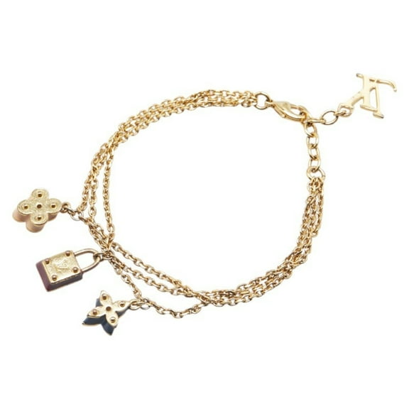 Pre-Owned Louis Vuitton Monogram Sweet Charm Chain Bracelet M66248 Gold Plated... (Good)