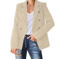 thumbnail image 1 of Chaquetas de traje estilo casual Chaqueta fina informal de peso ligero para mujer, abrigo ajustado, chaqueta de manga larga, abrigos de negocios para oficina, chaqueta,blazer moda（Caqui， L), 1 of 5