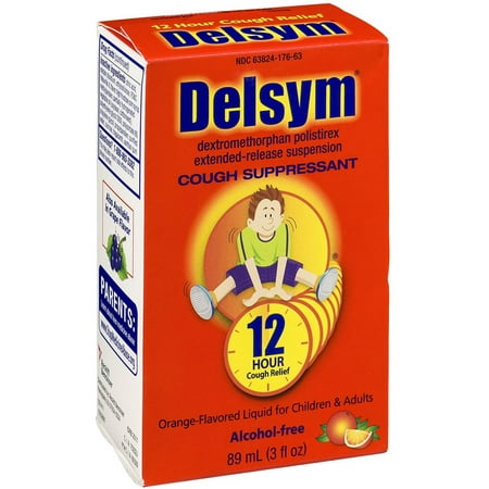 Delsym Orange Flavored Children Cough Suppressant, 3 OZ (Pack of
