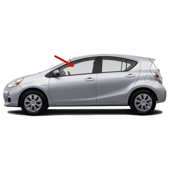 Driver Left Side Front Door Window Door Glass Compatible with Toyota Prius C 4 Door Hatchback 2012-2019 Models