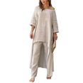 thumbnail image 1 of 2pcs/set Loose Solid Two Piece Sets Loose Pants Suit for Shopping (Blue S), 1 of 7
