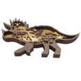 thumbnail image 3 of Adorno de dinosaurio tallado en madera, recortes de dinosaurios huecos de múltiples capas para decoración del hogar, Ceratopsian, 3 of 14