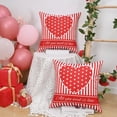 thumbnail image 6 of BLEUM CADE Valentines Day Pillow Covers 18 x 18 inch,Set of 2 Red Love Heart Throw Pillow Covers,Waterproof Striped Cushion Covers Pillow Cases, 6 of 11