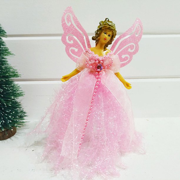 1 Uds., Navidad, muñeco de ángel, ingenioso colgante, colgantes de árbol de Navidad, preciosos artes de ángel, hermoso muñeco de peluche para niñ Rosado Soledad Muñeca Wing Angel
