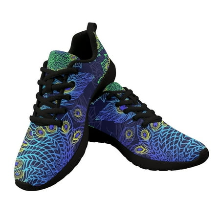 

Men Women Running Shoes Sneaker Peacock Feather Pattern Trekking Training Jogging Footwear Athletic Air Cuhsion Mesh Breathable