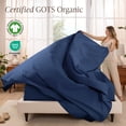 thumbnail image 3 of Bare Home Organic Percale Sheet Set - 100% Organic Cotton - Twin XL, Dark Blue, 3 of 9