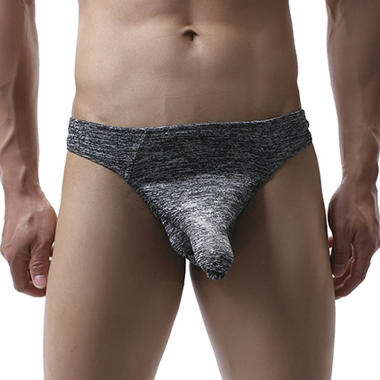 TIHLMKi Men's Solid Color Underwear Soft Breathable Knickers Short Briefs