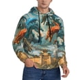thumbnail image 2 of Kdxio Red Blue Dragon Battle Epic Print Mens Casual Hooded Collar Drawstring Hoodies Pullover Sweatshirts Casual Long Sleeve Shirts-Medium, 2 of 7