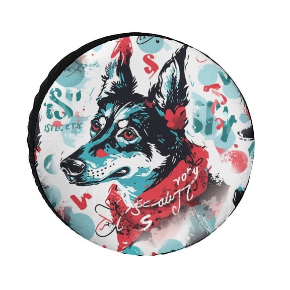 Dog Pet Graphic Heavy Duty Spare Tire Cover Pet Dog Lover Gift Funny Sayings Words Waterproof Polyester Wheel Protectors Wheel Covers for Fit for SUV Truck Travel Trailer 12inch