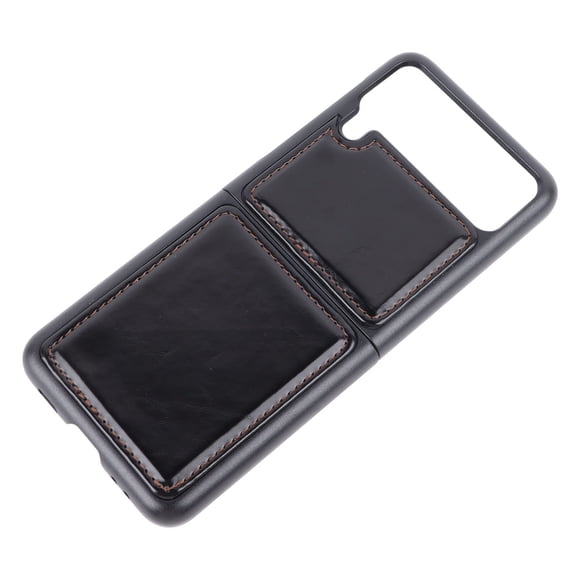 Phone Case Crazy Horse Pattern Protective Cover for Samsung Galaxy Z Flip Cell Phone Black for Galaxy Z Flip 3