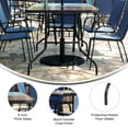 thumbnail image 2 of Flash Furniture 7 Piece Outdoor Patio Dining Set - 55" Tempered Glass Patio Table with Umbrella Hole, 6 Navy Flex Comfort Stack Chairs, 2 of 12