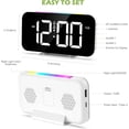 thumbnail image 3 of KeeKit Digital Alarm Clock, 6.6in LED Alarm Clock with RGB Atmosphere Light, Electronic Desktop Clock with 2 Alarm Settings, 5 Adjustable Brightness, 10 Night Light for Living Room, 3 of 8