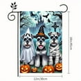 thumbnail image 3 of 1pc, Halloween Schnauzer Party Flag, with Ghost Dress Up, Mummy Dress Up, Witch Costume Party, Ghost Black Castle & Cross Theme Night, Durable Polyester Fabric Outdoor Decoration, Perfect for Garden,, 3 of 6