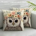 thumbnail image 3 of JEUXUS  Cute Bird Owl Wreath Decorative Throw Pillow Covers Rustic Farmhouse Adorable Animal with Roses Flower Garland Pattern Pillow Cushion Case Cover Home Sofa Decor Pillowcase, 3 of 5