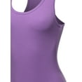 thumbnail image 4 of A2Y Women's Fashion Basic Premium Cotton Racerback Tank Body Suit Lilac Grey XS, 4 of 5