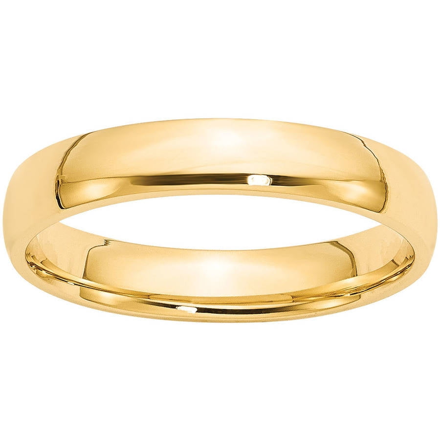 14K Yellow Gold 4mm Lightweight Comfort Fit Band Ring 