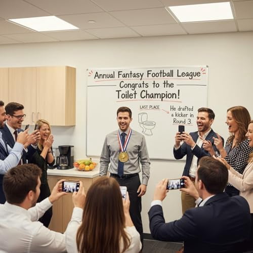 Last Place Award Medal – 3 Inch Funny Gag Trophy with Ribbon – Loser Prize for Parties, Fantasy Leagues, Office Games & White Elephant Gifts
