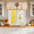 thumbnail image 2 of Valances for Windows Thanksgiving Cartoon Turkey Rod Pocket Short Curtain for bathroom living room bedroom Farm Animal Fall Maple Leaf Pumpkin 1 Panel 54x18in, 2 of 9