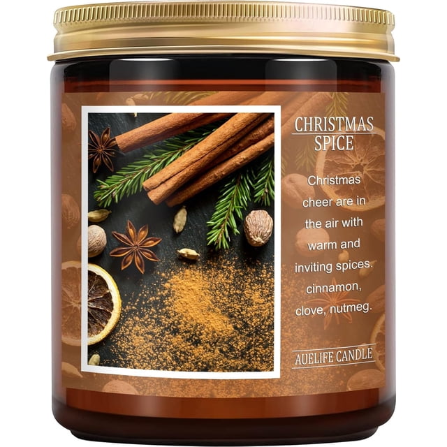 Tarro de aromaterapia Candle Auelife Christmas Spice de 198 g