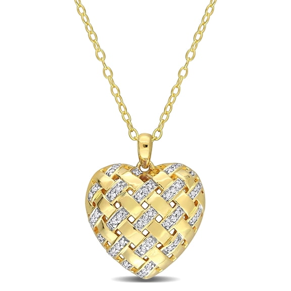 Everly Women's .12CT TW Diamond Yellow Gold Plated Pendant