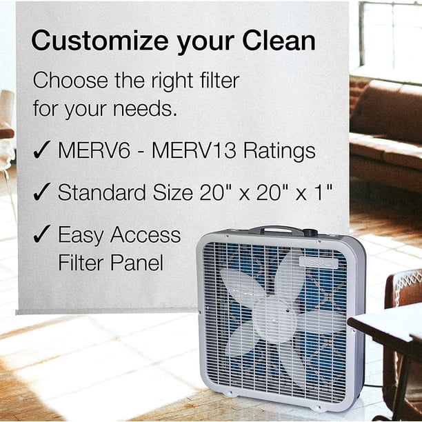 Lasko Air Flex 2-in-1 20-inch Box Fan and Air Purifier, 3 Speeds