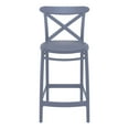thumbnail image 3 of Luxury Commercial Living 37.75" Gray Solid X Accented Outdoor Patio Counter Stool, 3 of 6