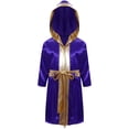 thumbnail image 1 of Alvivi Robe de Boxe pour Garçons Enfants Art Martial Muay Thai Uniforme Manches Longues Kick Boxe Robe à Capuche Tenues Violet 16, 1 of 7