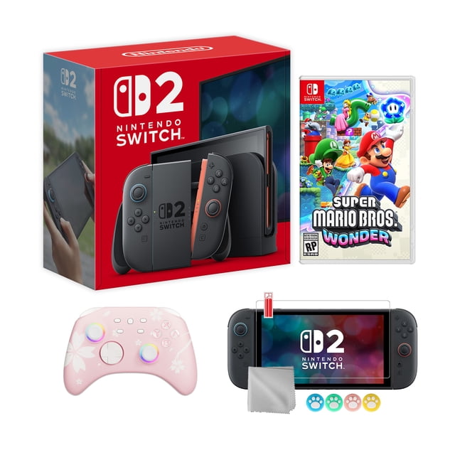 Nintendo Switch 2 Console 256GB 7.9-Inch 1080P HDR Touch Screen, Joy-Con 2 with Mouse Sensor, Dock, with Super Mario Bros. Wonder And Mytrix Wireless Pro Controller & Accessories