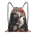 thumbnail image 1 of Saiise Heart Guinea Pig Couple Pattern Sports Drawstring Backpack - String Swim Gym Bag with Wet Proof Pocket for Women&Men-Medium, 1 of 6